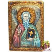 Большая подарочная икона &quot;Святой апостол Андрей Первозванный&quot; на мореном дубе