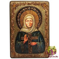 Большая подарочная икона &quot;Блаженная старица Матрона Московская&quot; на мореном дубе