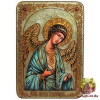 Большая подарочная икона &quot;Ангел Хранитель&quot; на мореном дубе