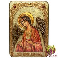 Большая подарочная икона &quot;Ангел Хранитель&quot; на мореном дубе