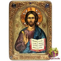 Живописная икона &quot;Господь Вседержитель&quot; на кипарисе