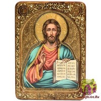 Живописная икона &quot;Господь Вседержитель&quot; на кипарисе