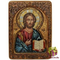 Живописная икона &quot;Господь Вседержитель&quot; на кипарисе