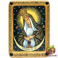 Жмвописная икона &quot;Образ Пресвятой Богородицы «Остробрамская (Виленская)»&quot; на кипарисе