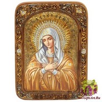 Живописная икона Божией Матери &quot;Умиление Серафимо-Дивеевская&quot; на кипарисе