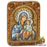 Живописная икона Божией Матери &quot;Неувядаемый Цвет&quot; на кипарисе