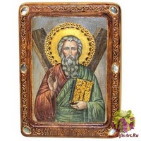 Живописная икона &quot;Святой апостол Андрей Первозванный&quot; на кипарисе