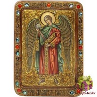 Живописная икона &quot;Архангел Гавриил&quot; на кипарисе