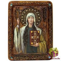 Живописная икона &quot;Святая Равноапостольная Нина, просветительница Грузии&quot; на кипарисе