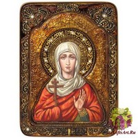 Живописная икона &quot;Святая мученица Галина Коринфская&quot; на кипарисе