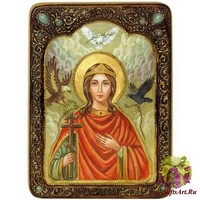 Живописная икона &quot;Святая Великомученица Ирина Македонская&quot; на кипарисе