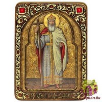 Живописная икона &quot;Святой равноапостольный князь Владимир&quot; на кипарисе