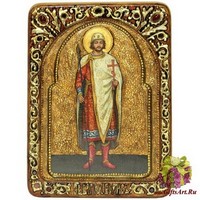 Живописная икона &quot;Святой благоверный князь Борис&quot; на кипарисе