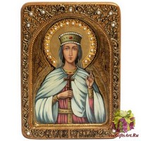 Живописная икона &quot;Святая благоверная княгиня Елена Сербская&quot; на кипарисе