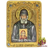 Живописная икона &quot;Паисий Святогорец&quot; на кипарисе