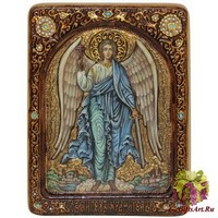 Живописная икона &quot;Ангел Хранитель&quot; на кипарисе