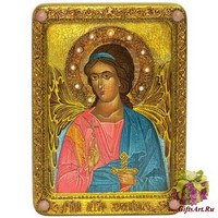 Живописная икона &quot;Ангел Хранитель&quot; на кипарисе