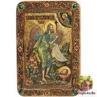 Живописная икона &quot;Пророк и Креститель Иоанн Предтеча&quot; на кипарисе