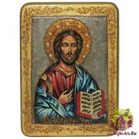 Подарочная икона &quot;Господь Вседержитель&quot; на мореном дубе