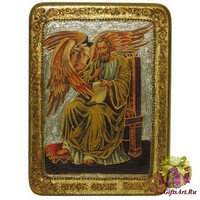 Подарочная икона &quot;Святой апостол и евангелист Лука&quot; на мореном дубе