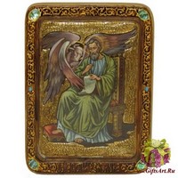 Живописная икона &quot;Святой апостол и евангелист Лука&quot; на кипарисе