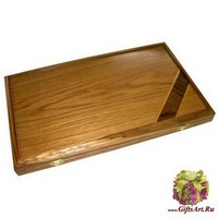 Нарды из дуба с угловой ленточкой орехом (итальянский стандарт)