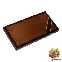 Нарды из дуба с угловой ленточкой орехом (итальянский стандарт) без ложемента