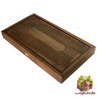 Резные нарды из массива мореного дуба