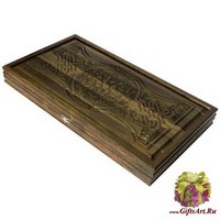 Резные нарды из массива мореного дуба