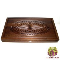 Резные нарды из массива мореного дуба