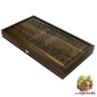 Резные нарды из массива мореного дуба