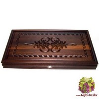 Резные нарды из массива мореного дуба