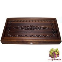 Резные нарды из массива мореного дуба