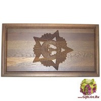 Резные нарды из массива мореного дуба &quot;Победа&quot;