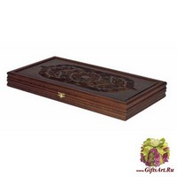 Резные нарды из массива мореного дуба