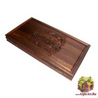 Резные нарды из массива мореного дуба &quot;Москва&quot;