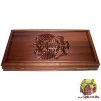 Резные нарды из массива мореного дуба &quot;Россия&quot;