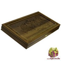 Резные нарды из массива мореного дуба &quot;Россия&quot;