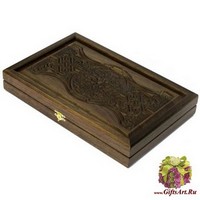 Резные дорожные нарды из массива мореного дуба