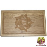 Резные нарды из массива натурального дуба &quot;Победа&quot; с ложементом