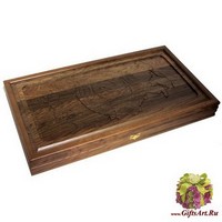 Резные нарды из массива мореного дуба &quot;СССР&quot;