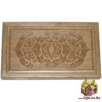 Резные дорожные нарды из массива натурального дуба без ложемента &quot;Сказка&quot;