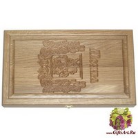 Резные дорожные нарды из массива натурального дуба без ложемента &quot;Москва&quot;