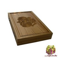 Резные дорожные нарды из массива натурального дуба &quot;Россия&quot;