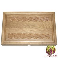 Резные дорожные нарды из массива натурального дуба &quot;Каледония&quot;