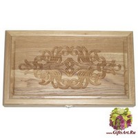 Резные дорожные нарды из массива натурального дуба без ложемента &quot;Марвиль&quot;