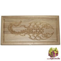 Резные нарды из массива натурального дуба &quot;Скорпион&quot;