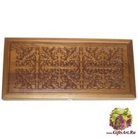 Резные нарды из массива мореного ясеня без ложемента