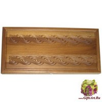 Резные нарды из массива мореного ясеня без ложемента &quot;Каледония&quot;