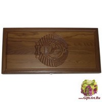 Резные нарды из массива мореного ясеня без ложемента &quot;СССР&quot;